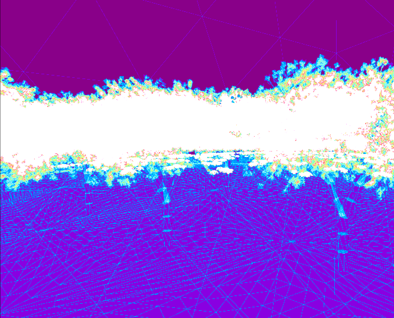 Quad overdraw, as visualised in RenderDoc